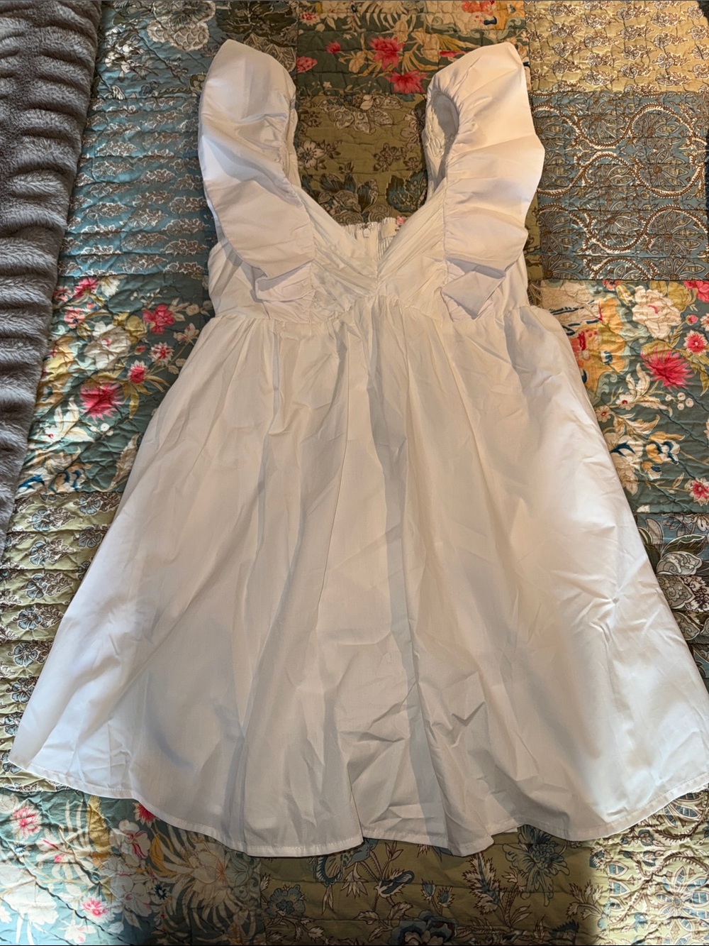 Entro White Flutter Sleeve Formal to Casual Dress